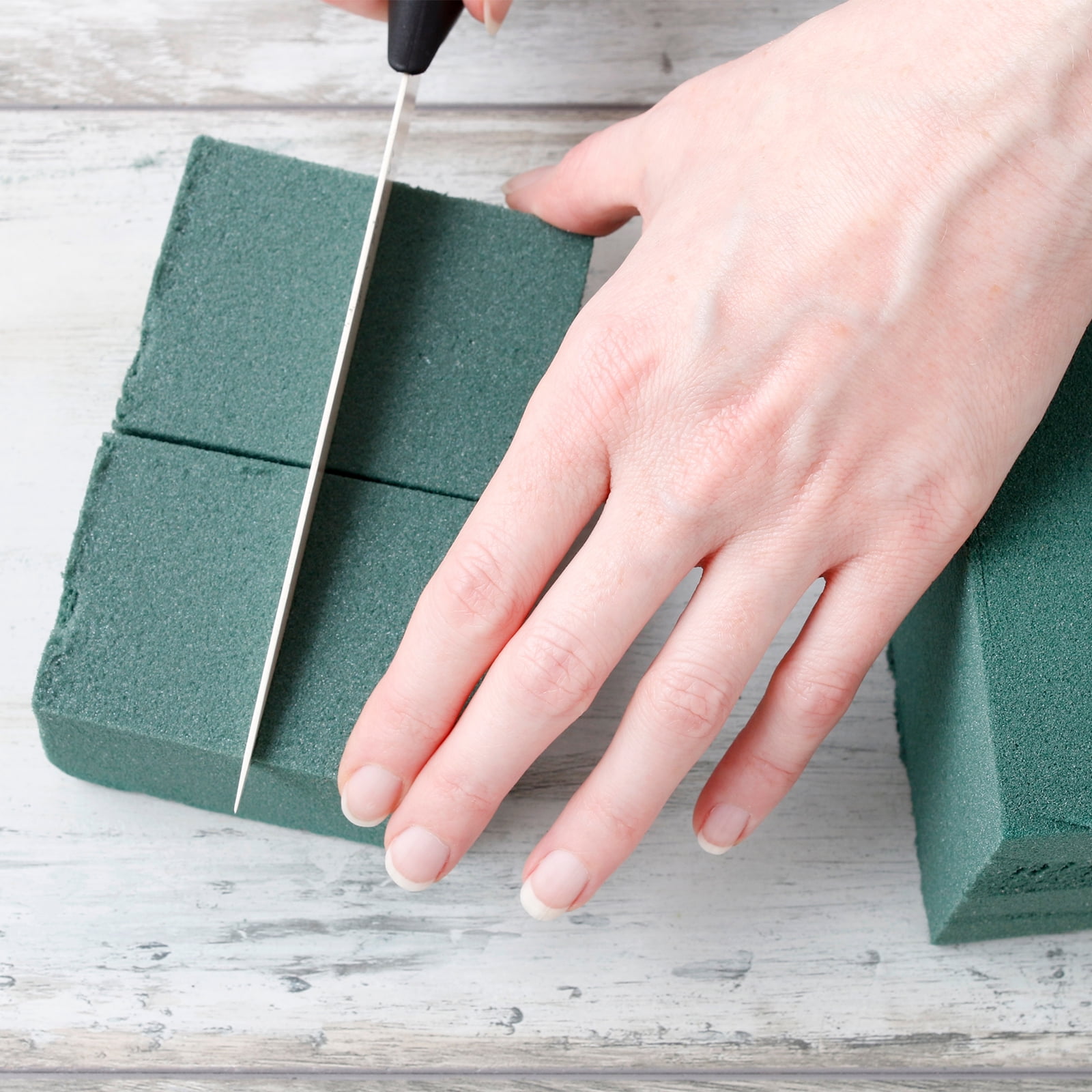 Uxcell 9"x4.3"x3.1" Wet Floral Foam Blocks with Bowl for Flower Arrangement, Green 2 Set