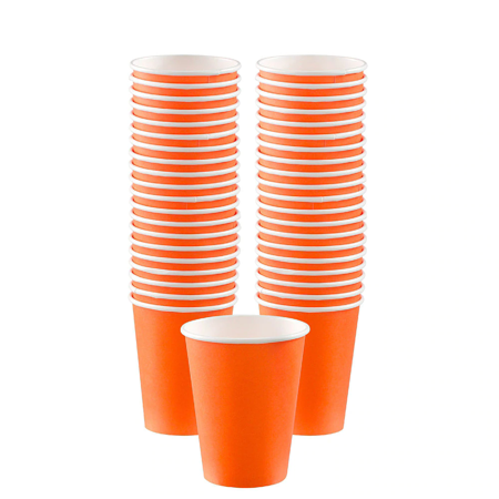 ELEGANI Orange Color Theme! Theme Tableware for Special Occasions  Wedding  Parties  Birthdays and Graduation' Orange Paper Coffee Cups  12oz  40ct