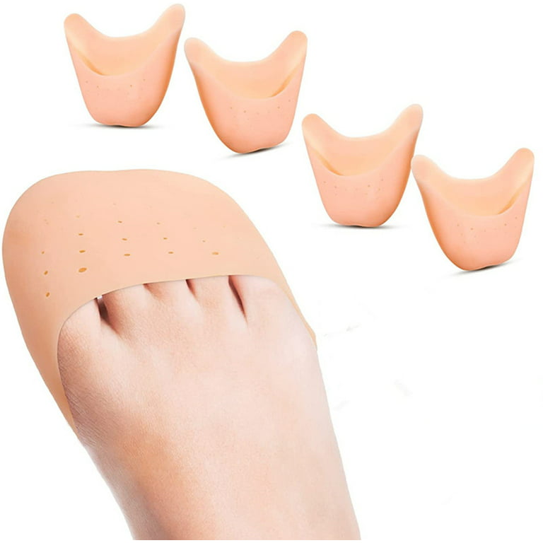4Pcs Toe Covers Toe Protectors for Women Silicone Toe Pouches Gel Pads  Pointe Shoes Protectors Gel Sock Pads Ballet Dance Toe Caps with Breathable  Hole for Ball of Foot Metatarsal Ballet Cap (