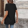 thumbnail image 6 of Turilly Womens Eyelet Embroidery Square Neck Blouses Summer Ladies Button Front Short Sleeve Loose Casual Tunic Tops, 6 of 6