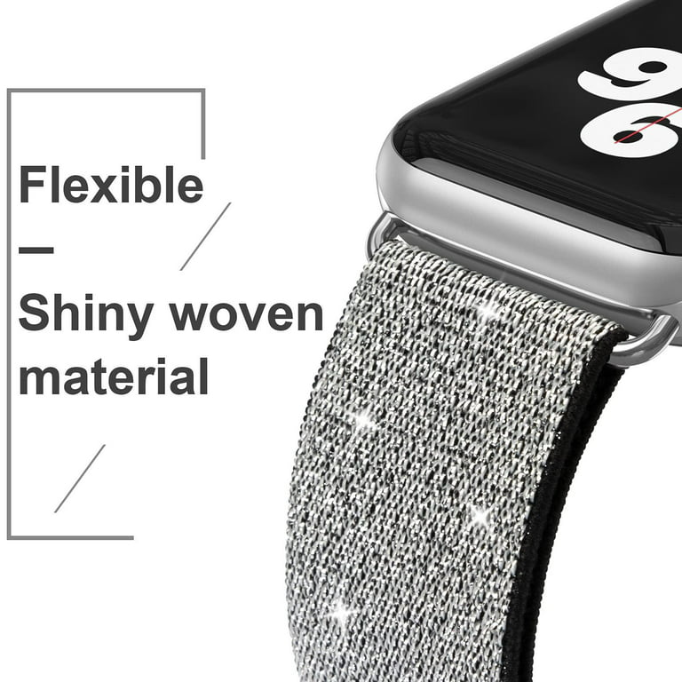Wearlizer Compatible with Apple Watch Band Women 38mm 40mm 41mm 42mm, Bling  Diamond Metal Strap for iWatch Series 8 7 6 SE 5 4 3 2 1 
