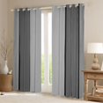 thumbnail image 2 of Homewish Geometric Striped Black Out Curtains,Modern Minimalist Lines Curtains Pack of 2 (42x63 Each),Gray Black Bedroom Curtains For Girls Kids,Luxury Bedroom Decor, 2 of 6