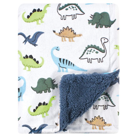 Manta Hudson Baby Plush con diseño de visón y dinosaurio sherpa, 76 x 102 cm