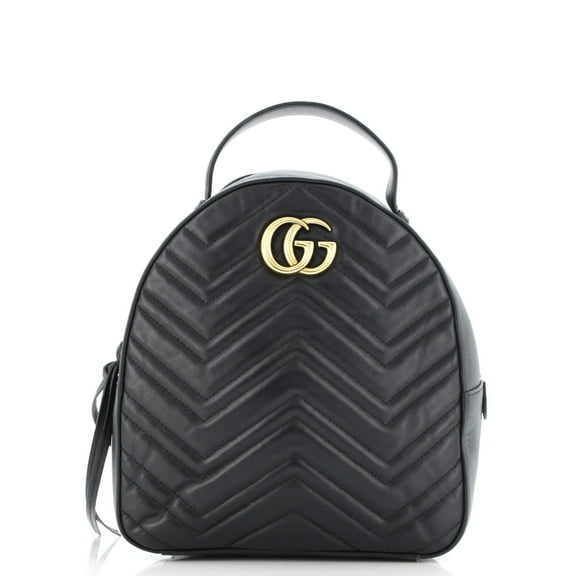 Pre-Owned GG Marmont Backpack Matelasse Leather Small By Rebag