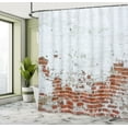 thumbnail image 3 of Ambesonne Rustic Home Dated Damaged Peeling Wall Covered with Paint Vintage Inspired City Scene Shower Curtain Set, 3 of 4