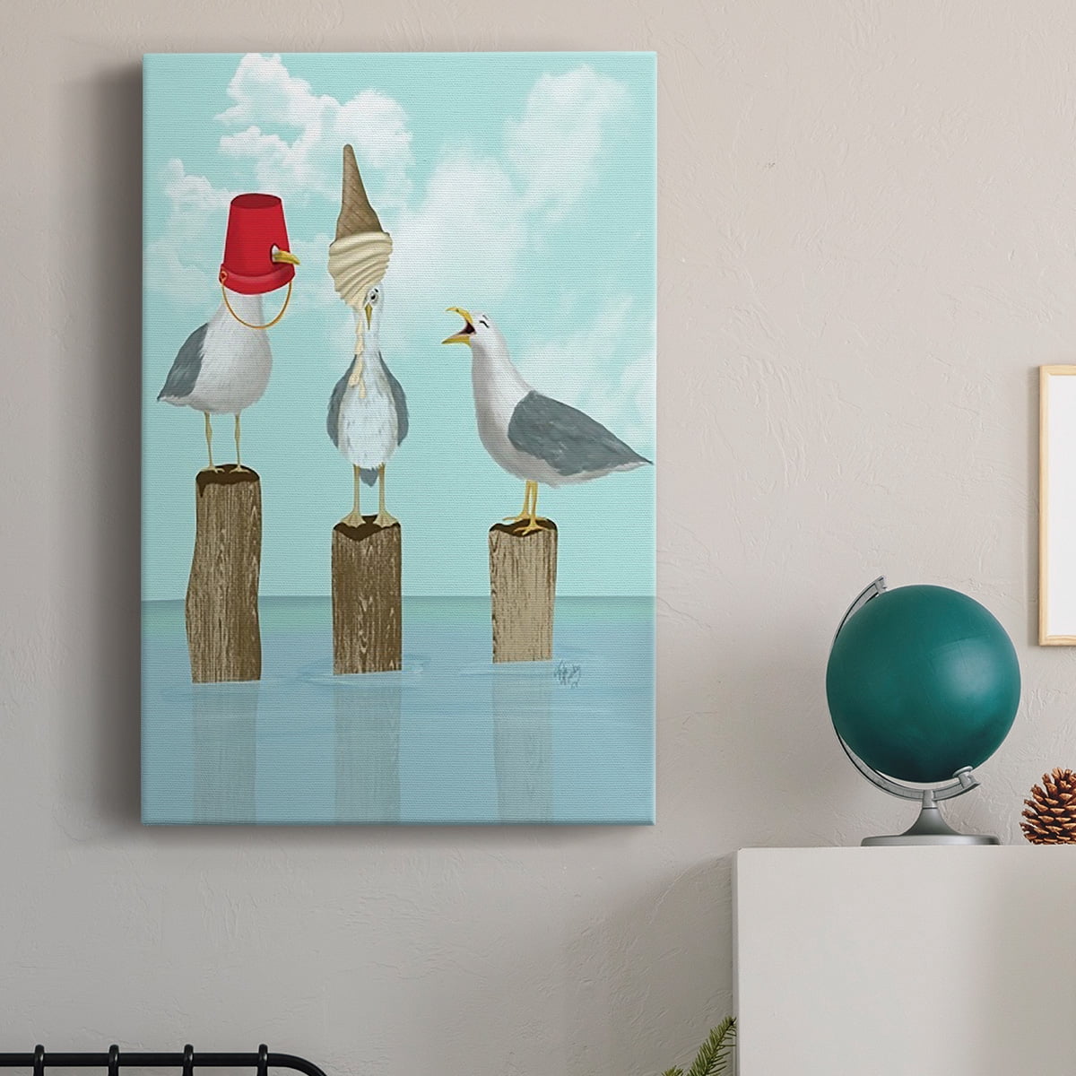 Silly Seagulls Premium Gallery Wrapped Canvas - Ready to Hang