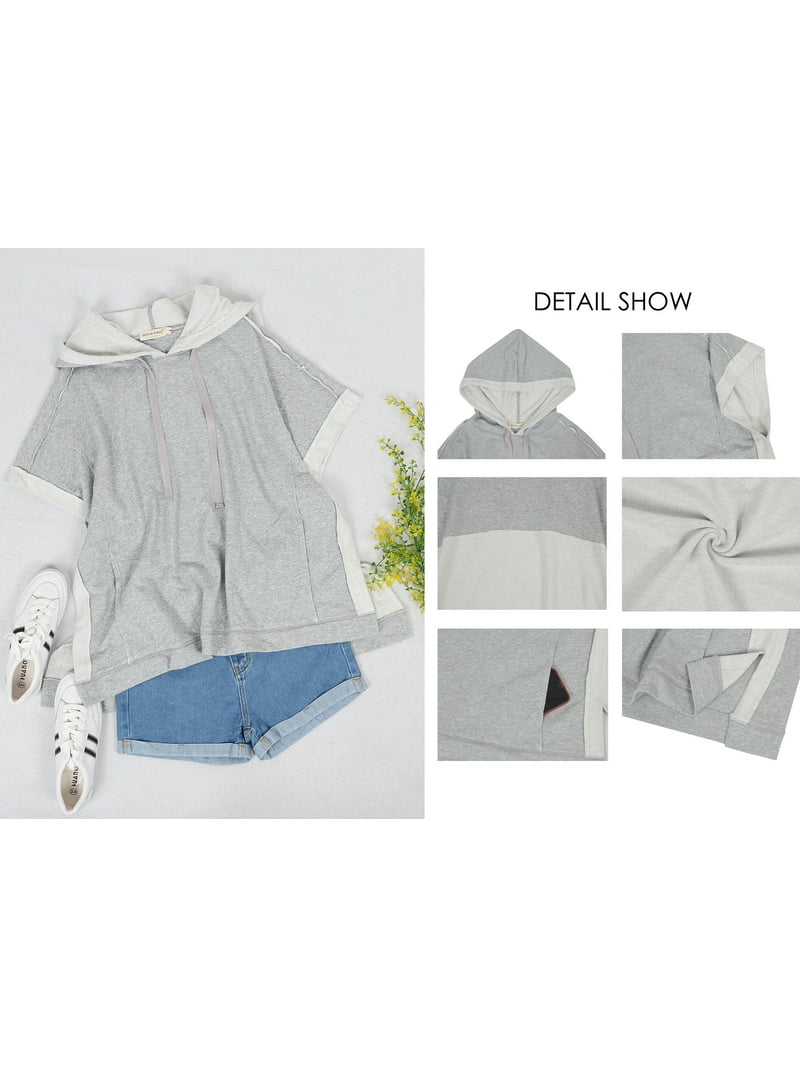 Fashion Women's Slouchy Oversized Dressy Sweatshirt - Short