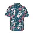thumbnail image 3 of Balery Lilies Flowers Print Men's Hawaiian Shirts Short Sleeve Beach Shirt Relaxed Fit Vacation Button Down Shirts-3X-Large, 3 of 9