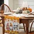 thumbnail image 3 of Thanksgiving Gnome Cotton Linen Table Runner, Washable Table Runners for Kitchen, Dining Room, Holiday, Home Party Table Decor, 13x90 Inches, 3 of 9