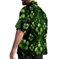 thumbnail image 3 of Saint Patrick's Day Men's Short Sleeve Printed Button Down Beach Shirt Casual Summer Unisex Tops with Spread Collar, 3 of 6