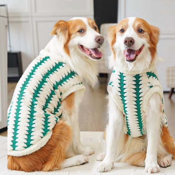 Pet Dog Clothes Warm Big Dog Coat Puppy Clothing Windproof Pet Vest For Small Medium Large Dogs Costume Green 2XL