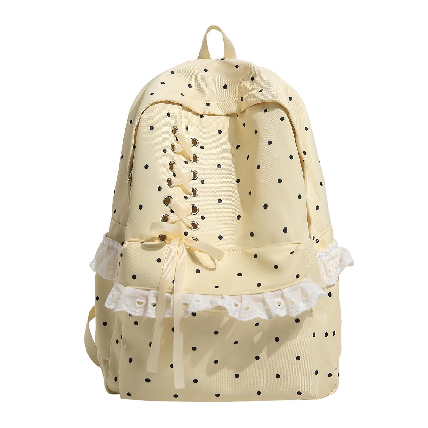 Cute Polka Dot Backpack - Coquette Aesthetic Backpack Kawaii Casual Back Pack Cute Nylon Bookbag