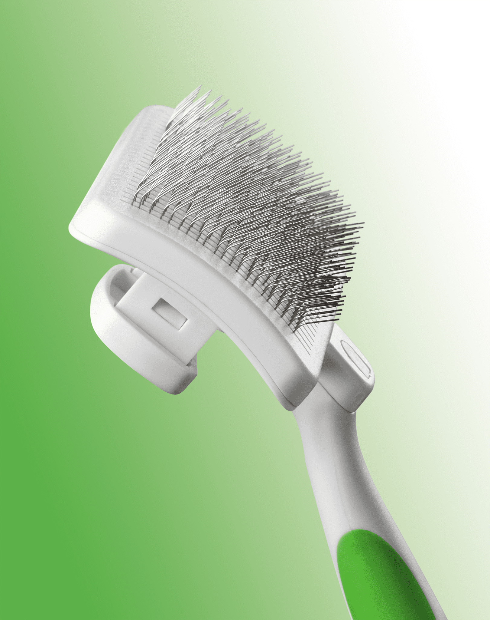 One Size Andis Self Cleaning Slicker Brush For Dogs White/Green
