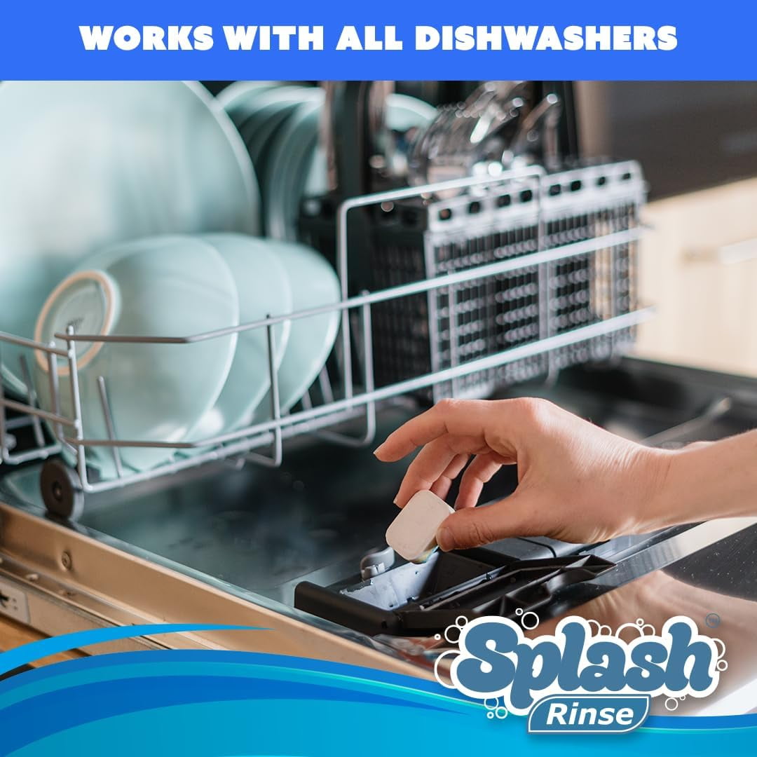 Splash Rinse Dishwasher Cleaner Tablets - Deep Cleaning For All Dishwasher Machine Models, 1 Count (Pack of 6)