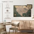thumbnail image 4 of Elephant Stock Vintage Push Pin Usa Map Ii Wall Art - Map Canvas Canvas - 12" x 8", 4 of 4