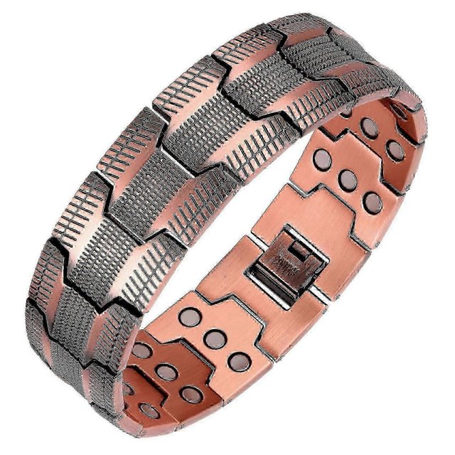 Men's 3X Strength Copper Bracelet - 99.99% Pure Copper Magnetic Bracelet with Adjustable Sizing Tool