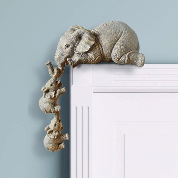 Little Three Resin Elephant Figurines Set Family Elephant Sculpture Home Decor Collectible Shelf Desk Ornament Living Room Office Gift Ideas For Home Desk Shelf Decor Animal Lovers Housewarming Gift