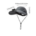thumbnail image 3 of Solar Powered Wide Brim Hat with Fan, 360° Rotatable Fan Head, Dual Solar and USB Charging 650mAh Battery, Breathable Mesh for Outdoor Hiking Fishing Travel, 3 of 6