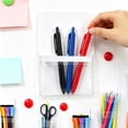 thumbnail image 4 of Magnetic Pockets for Whiteboard,Clear Plastic Magnetic Pen Storage Pocket,Magnetic Refrigerator Storage Pouch,2PC Plastic Fridge Magnet Pencil Holder Storage Organizer,6.5x4.7 Inch Wall Hanging Caddy, 4 of 4