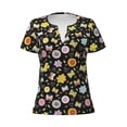thumbnail image 4 of Wukai Flower Butterfly Casual V-Neck Graphic Tees for Women: Lightweight and Breathable Summer Tops with Stylish Design-X-Large, 4 of 8