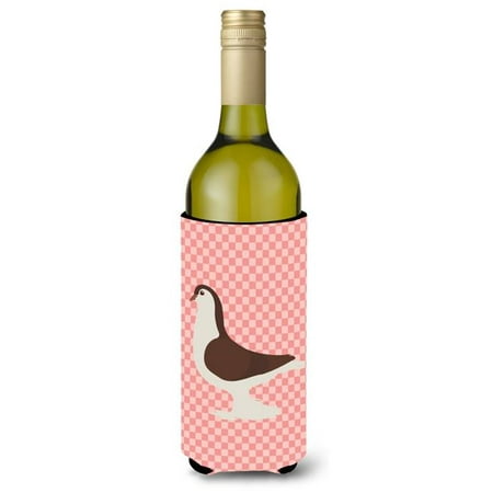 

Large Pigeon Pink Check Wine Bottle Beverge Insulator Hugger
