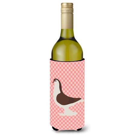 

Large Pigeon Pink Check Wine Bottle Beverge Insulator Hugger