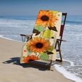 thumbnail image 4 of PHYHOO Sunflower Floral Printed Microfiber Sand Free Pool Towel Lightweight Oversized Quick Dry Absorbent Compact Travel Must Have for The Swimming, Yoga, Camping, Summer Cruise Ship E 30x60in, 4 of 8