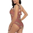 thumbnail image 4 of Pofeuu Leopard Print Print Women's One Piece Swimsuits One Shoulder Swimwear Asymmetric Ruffle Monokinis Bathing Suits-Medium, 4 of 6