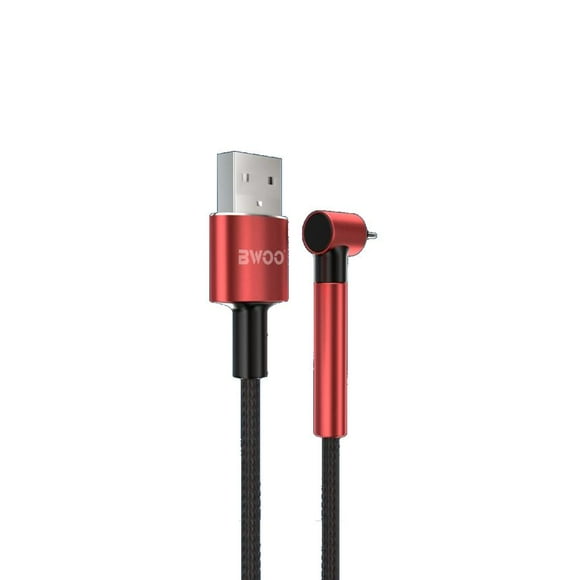 BWOO - Câble USB vers USB Type-C de 1 Mètre, Coque en Nylon Tressé et Alliage d'Aluminium, Rouge