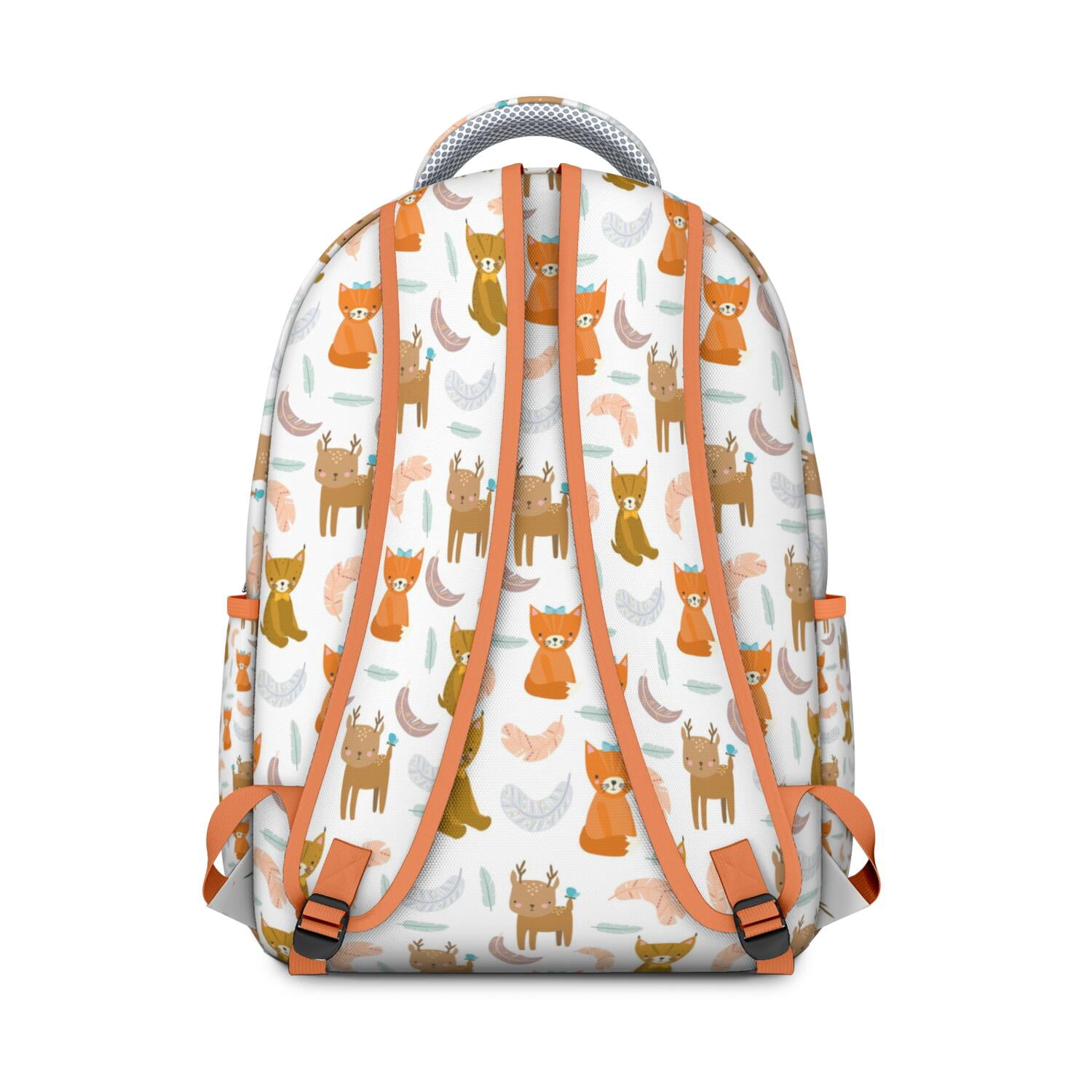 Cats and Flowers Print Student School Backpack with Geometric Cat Pattern and Abstract Cat Art Artistic Minimalist Design