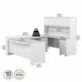 thumbnail image 2 of Studio C 72W U Desk with Hutch and File Cabinets in White - Engineered Wood, 2 of 6