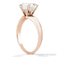 thumbnail image 3 of Round Cut Forever ONE D-E-F Moissanite 6-Prong Knife-Edge Solitaire Engagement Ring in 14k Rose Gold, 3 of 5