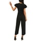 thumbnail image 3 of INSPIRAR CHIC Mono Formal para Mujeres con Mangas Voladas, Cintura Alta, Escote en V, Pantalones Largos de Pierna Ancha en Negro, 3 of 6