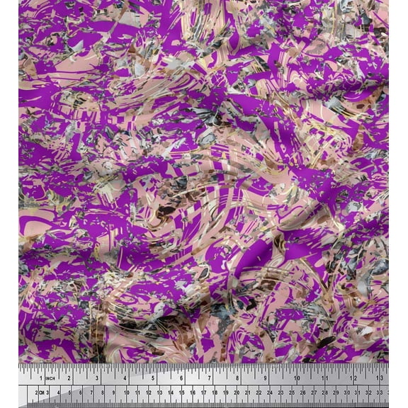Soimoi Cotton Voile Fabric Marble Stone Texture Print Fabric by Yard 42 Inch Wide