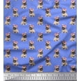 thumbnail image 1 of Soimoi Tissu Poly Georgette Imprimé Chien Carlin 1 Yard 42 Pouces de Large, 1 of 3