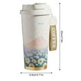thumbnail image 4 of 17 oz Coffee Mug to Go, Floral Oil Painting Vacuum Insulated Mug,Thermal Mug, Ceramic Liner Stainless Steel Travel Mug, Double-Walled Insulated Drinking Cup, 4 of 7