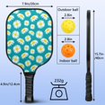 thumbnail image 3 of Pickleball Paddles Set Of 1, Fiberglass Surface, Daisy Floral Print, 1 Paddle, 2 Balls & Bag, 3 of 5