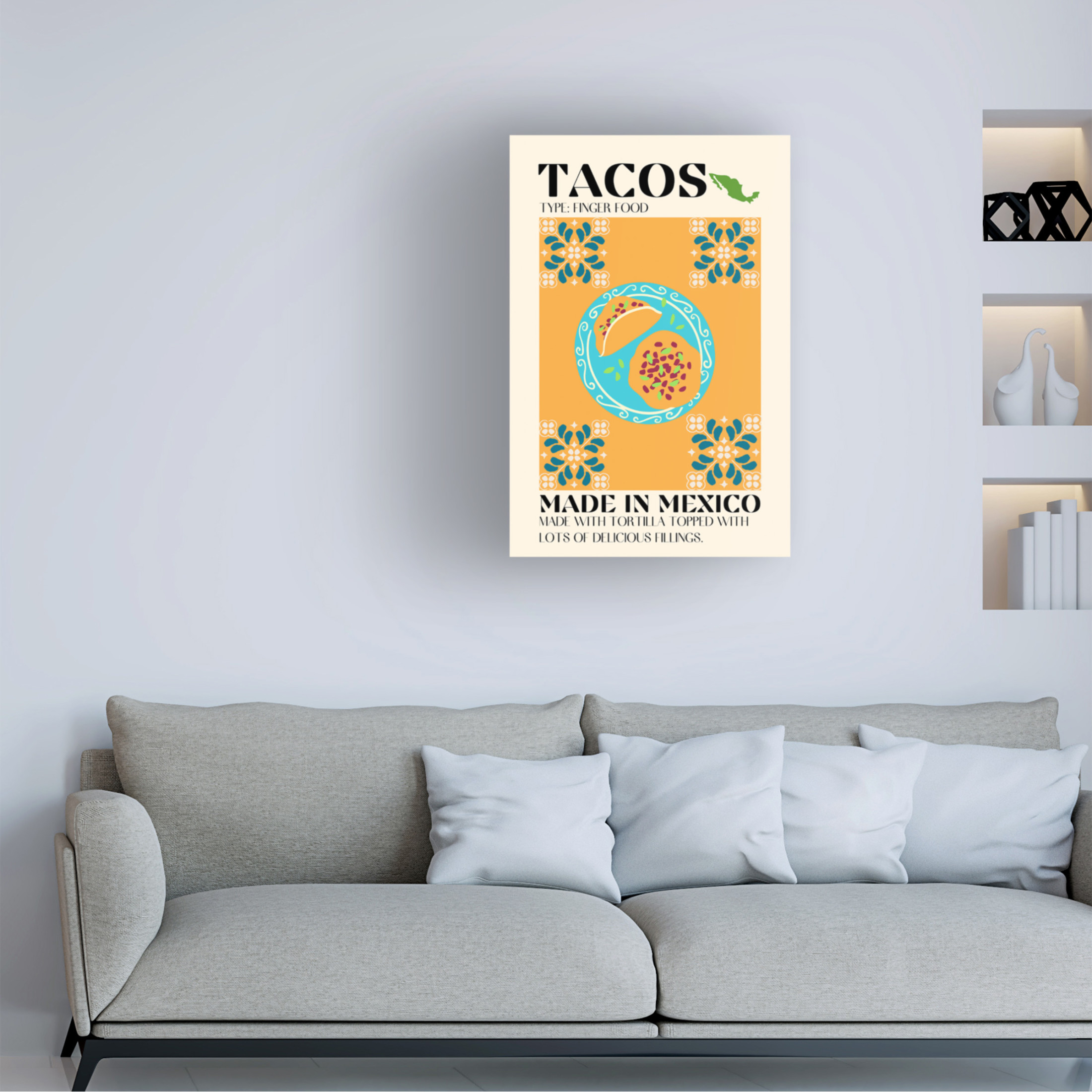 Canvas Wall Art - Gaec Studio 'Tacos' Wall Art for Living Room, Bedroom, or Office Décor by Trademark Fine Art - 30 x 47 Inches