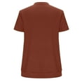 thumbnail image 5 of purcolt Women's Quarter Zip Short Sleeve Tops V Neck Ribbed Work Shirts Dressy Casual Blouses Tunic Tees, 5 of 6