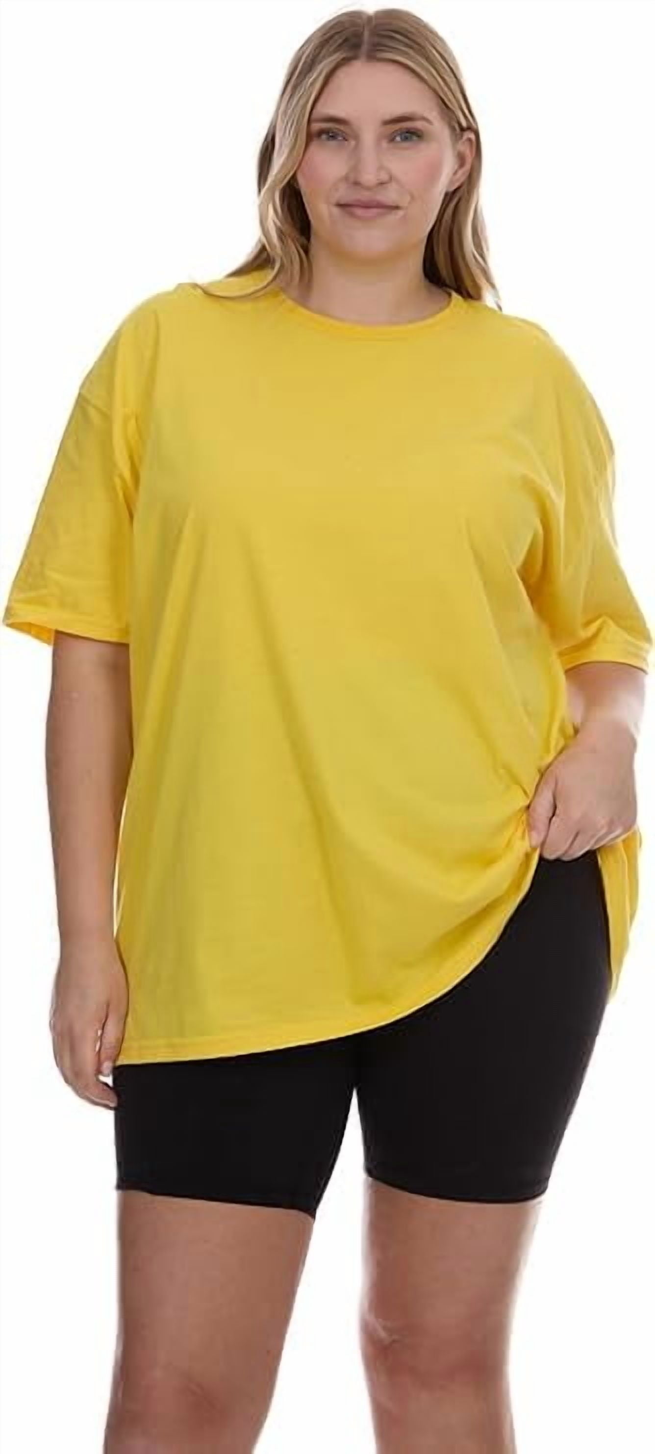 BILLIONHATS 6 Pack Womens Oversized Cotton T-Shirts, Crew Neck Short Sleeve Baggy Loose Tops Oversize Tees Color Assorted, Size 5X-Large
