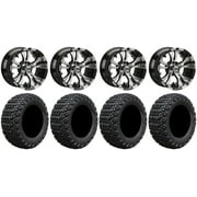 LSI Warlock 14" Machined Golf Wheels 23x10-14 X-Trail Tires E-Z-GO & Club Car