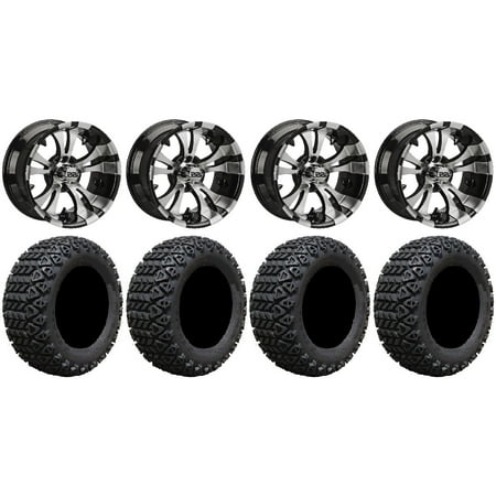 LSI Warlock 14" Machined Golf Wheels 23x10-14 X-Trail Tires E-Z-GO & Club Car