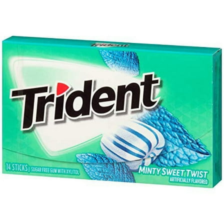 Trident Mint Sweet Twist Sugar Free Gum 14 Count 2 Pack