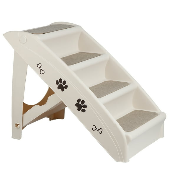AIZYT Pet Dog Stairs Foldable Nonslip Dog Steps for Small Pet Dogs Cats at Home and Vehicle Ramp Ladder for High Beds Sofa,Beige