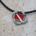 thumbnail image 3 of Dolphins Necklace with Dive Flag- Dolphin Necklace for Scuba Divers, Gifts for Scuba Divers, 3 of 5