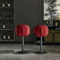 thumbnail image 3 of Set of 2 Bar Stools, Adjustable Barstools with Back and Footrest, Counter Height Bar Chairs for Kitchen, Pub (Red), 3 of 11