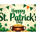 thumbnail image 4 of LUUFILx St Patricks Day Banner Happy Decoration Backdrop Party Supplies Clover Background Lucky Props Event Celebration Festive Decor Green Shamrock, 4 of 8