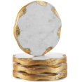 thumbnail image 5 of Godinger Round Coasters Gold Edge, Marble Coaster Set, Table Protection, Set of 4, 5 of 5