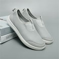 thumbnail image 2 of YOURDIARY Women's Slip-On Sneakers Wide Width Comfort Walking Shoes Casual Flats Gray, 2 of 5