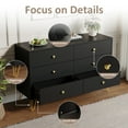 thumbnail image 4 of YouTrend 6 Drawer Black Dresser,Adult Chest of Drawers with Golden Handles & Legs for Bedroom,Living Room,Hallway, 4 of 10